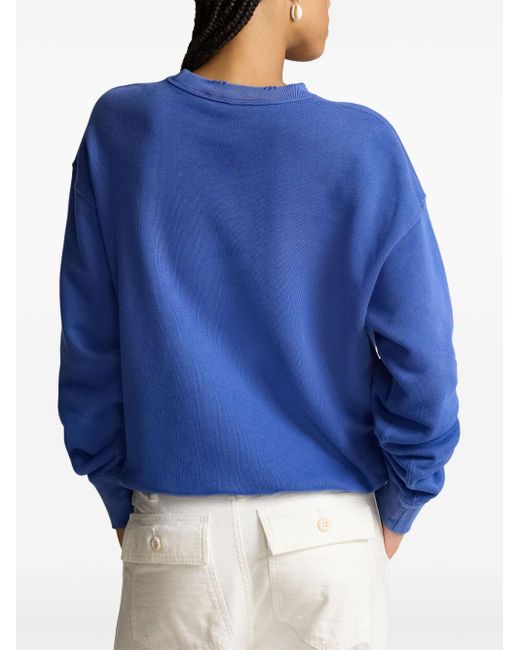 Polo Ralph Lauren Blue Slogan-print Cotton Sweatshirt