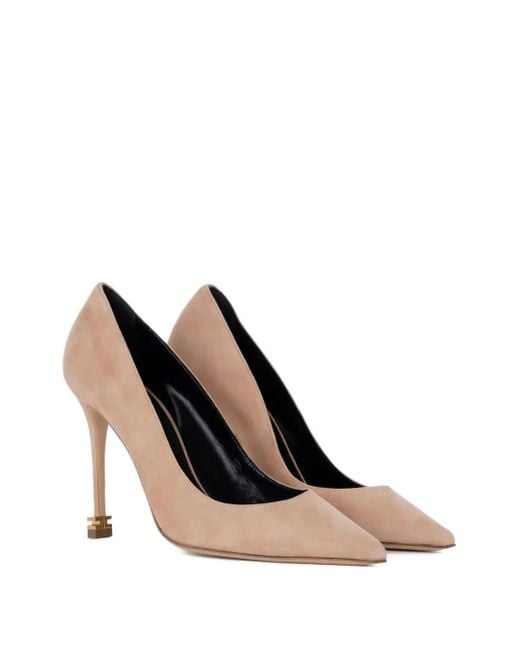 Elisabetta Franchi White 105Mm Suede Pumps