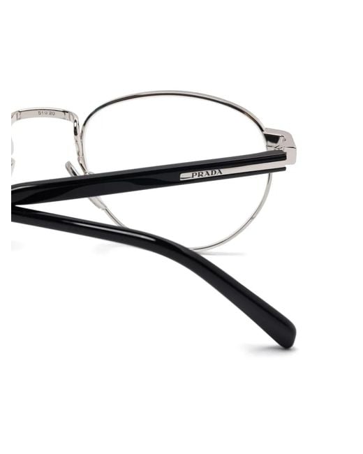 Prada Metallic Round-Frame Glasses for men
