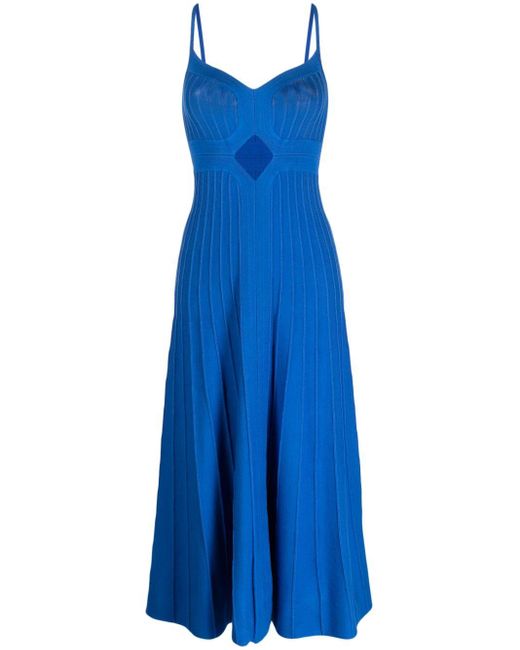 Acler Blue Drummond Pleat-detailing Dress