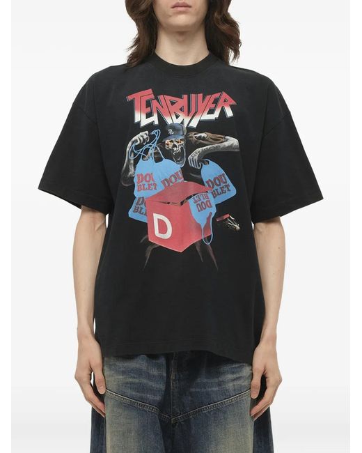 Doublet Black Tenbuyer Graphic-Print T-Shirt for men