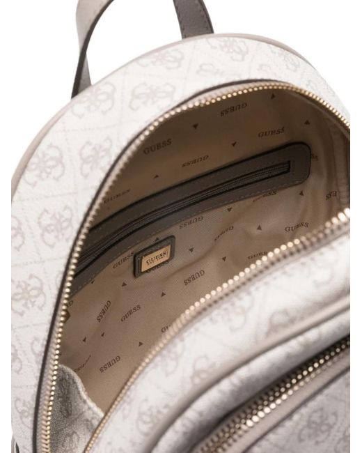 Guess Gray Manhattan Ii Patterned Zip Backpack