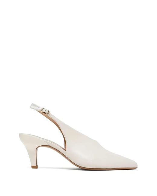 Chloé White Escarpins Pointus À Bride Arrière