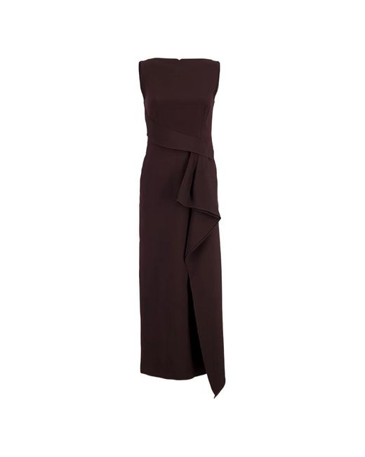 Roland Mouret Purple Draped Sleeveless Midi Dress