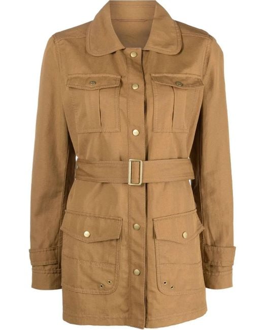 Fay Natural Belted Fitted Jacket