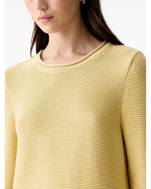 Barbour Yellow Fawley Textured-Knit Long-Sleeved Sweater