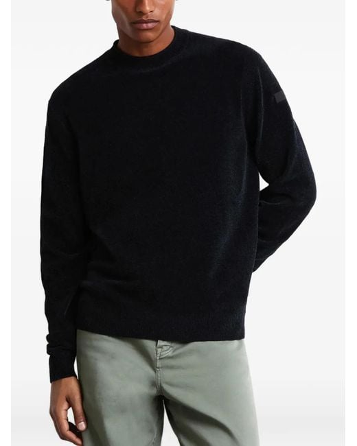 Rrd Blue Chenille-Texture Sweater for men