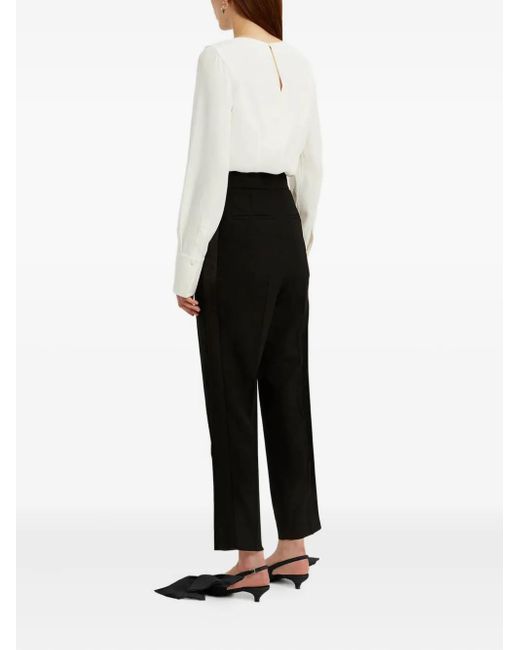 Erdem Black Pleated Straight Trousers