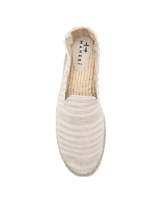 Manebí White Striped Espadrilles for men
