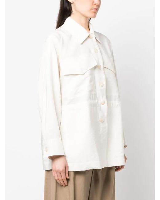 Joseph White Welbeck Drawstring Shirt Jacket