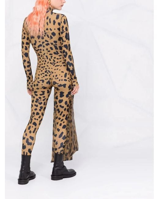 Atu Body Couture Natural Leopard-Print Bodycon Jumpsuit