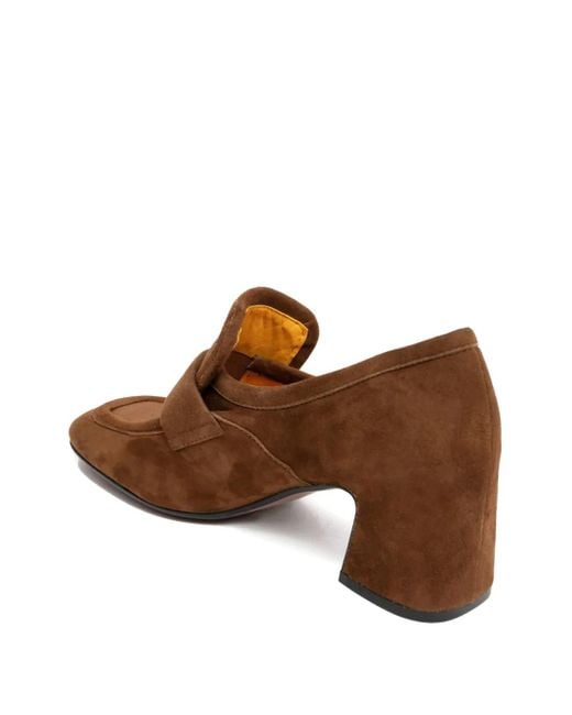 Mara Bini Brown 60Mm Strap-Detail Loafers