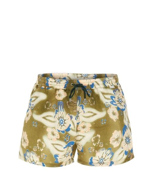 Paul Smith メンズ メタリック フローラル トランクス水着