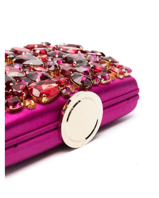 Giambattista Valli Red Crystal-embellished Clutch Bag