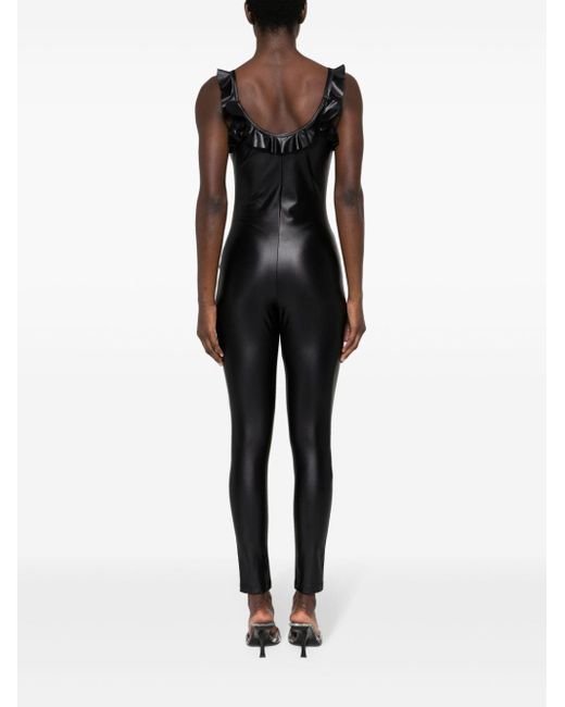 Versace Black Ruffled Cut-out Jumpsuit