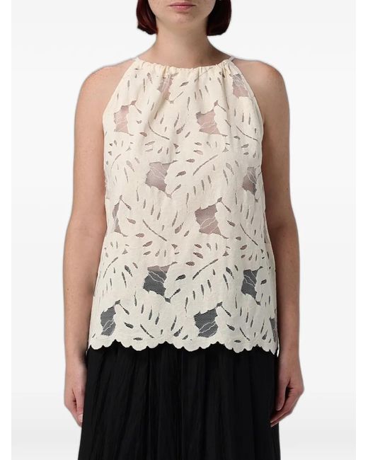 Emporio Armani Natural Floral-Lace Top