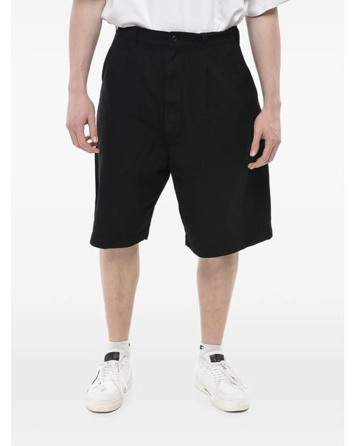 Junya Watanabe Black Pleated Knee-Length Shorts for men