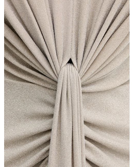 Joseph Ribkoff Natural Twist-Detail Three-Quarter-Sleeve Maxi Dress