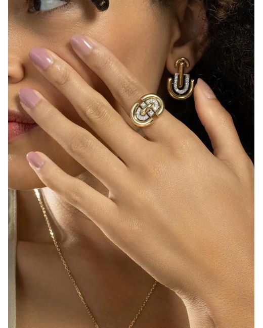 David Webb Brown Geometric Diamond Ring