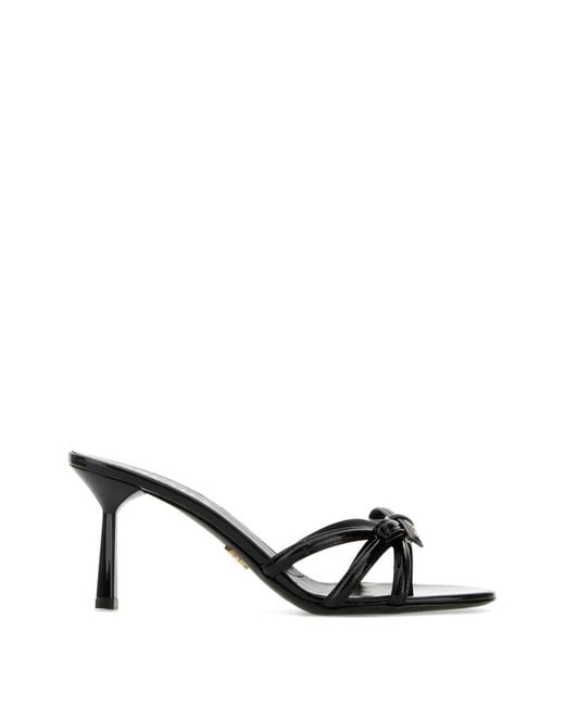Prada Black Mules Aus Leder