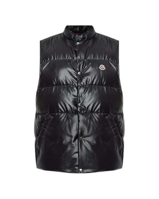 Moncler Black Quilted Vest 'Restigo' for men