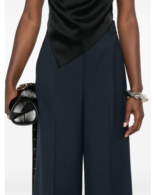 Theory Blue Pressed-crease Wide Trousers