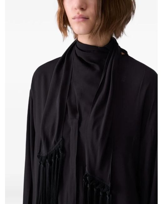 Liu Jo Black Shirt With Scarf