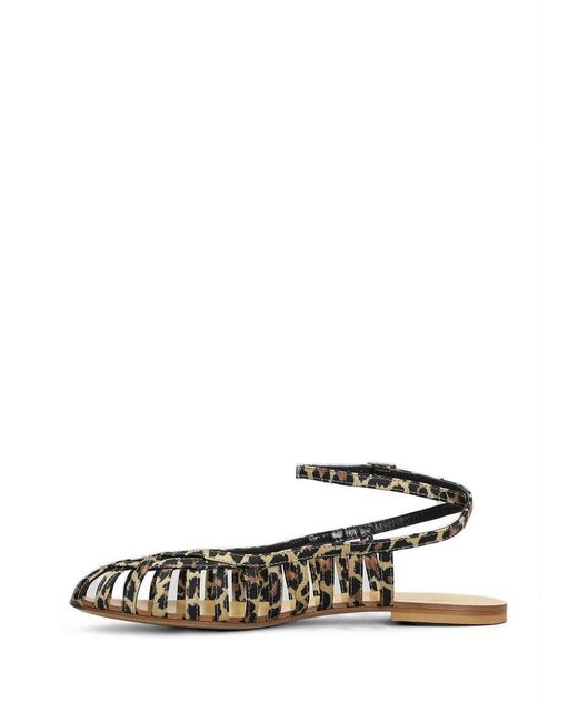 Anna F. White Animal-Print Cage Sandals