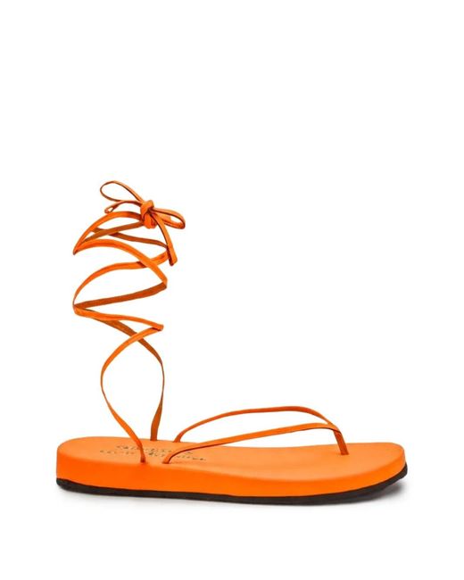 Bettina Vermillon Orange Jenifer Thong-Strap Sandals