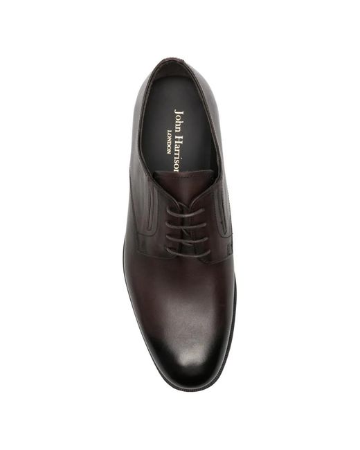 JOHN HARRISON White Almond-Toe Derby Shoes for men