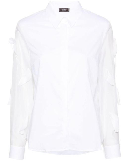 Peserico White Appliqué-details Poplin Shirt