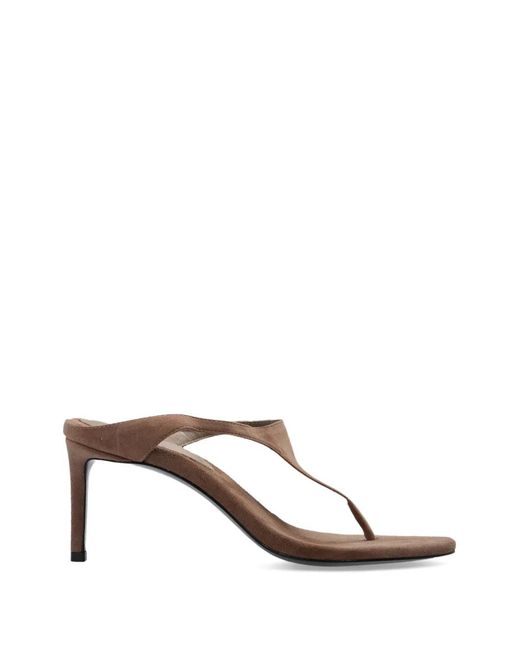 Black Suede Studio Brown Laurel Leather Heeled Sandals