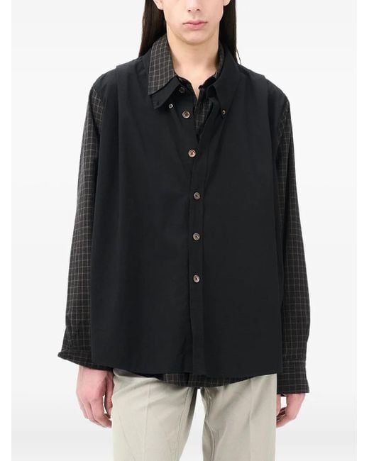 Our Legacy Black Long-Sleeve Shirt for men