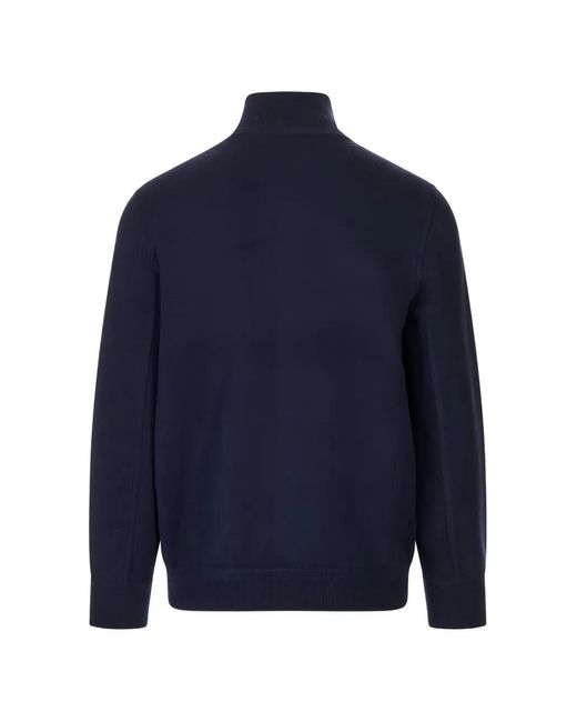 Montecore Blue Zip-Up High-Neck Sweater for men