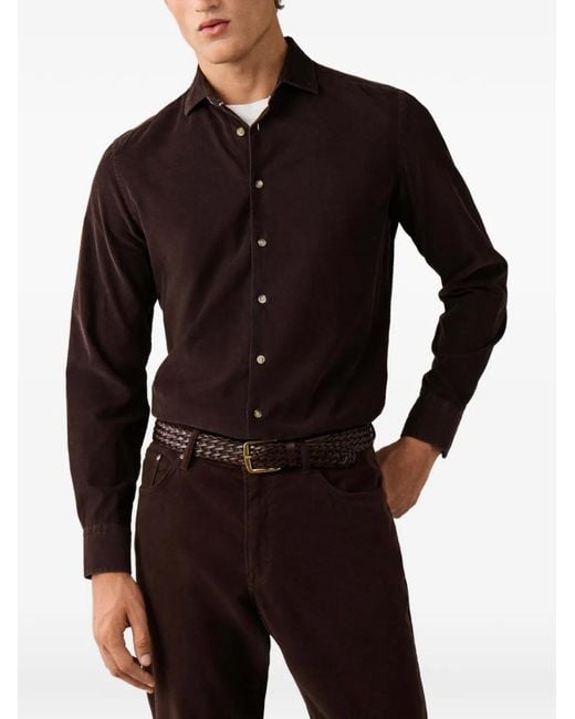 Hackett Purple Tailored-Fit Long-Sleeve Shirt for men