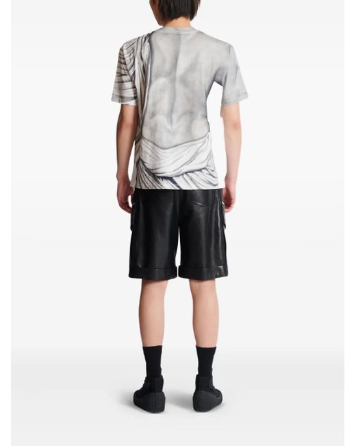 Camiseta de algodón Balmain de hombre de color Gray