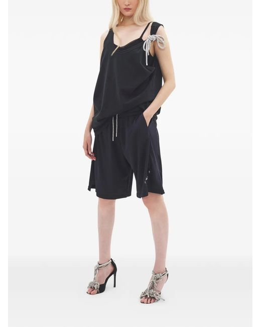 Area Black Logo-Embroidered Knee-Length Shorts