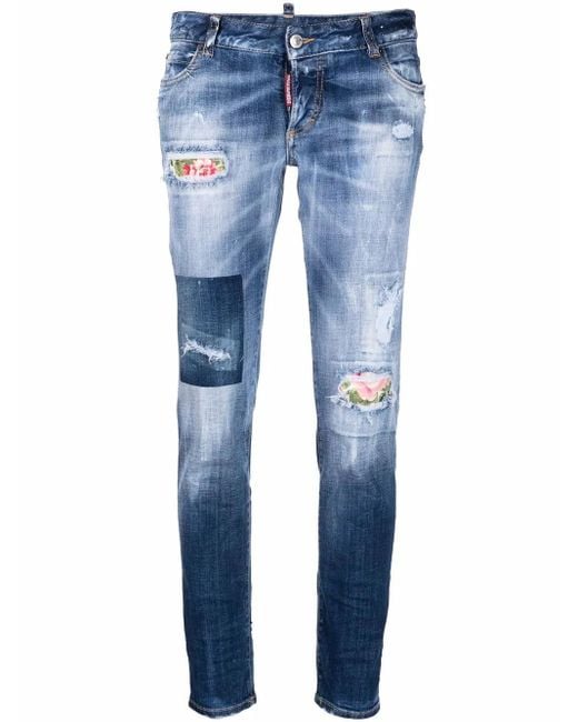 DSquared² Blue Jennifer Low-Rise Skinny Jeans