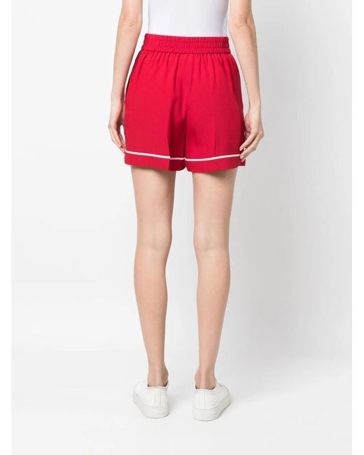 RED Valentino Red Contrast-Trim Crepe Shorts
