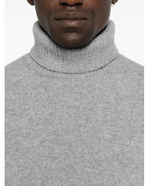 Daniele Fiesoli Gray Turtleneck Long-Sleeve Sweater for men