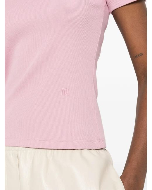 Nanushka Pink Slim Fit Cropped T-Shirt