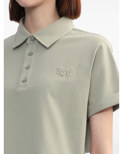 Izzue Gray Logo-embroidered Polo Top