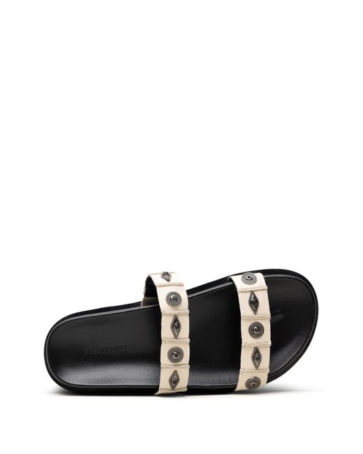 Free People White Findings Stud-Embellished Leather Sandals