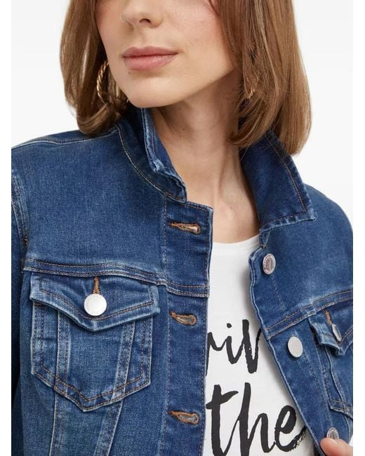 Morgan Blue Button-Fastening Denim Jacket