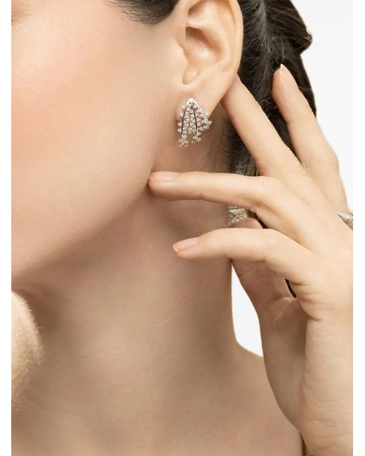 ANANYA White Diamond Tri-Hoop Earrings