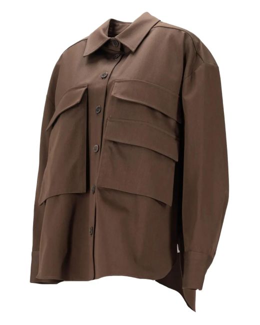 P.A.R.O.S.H. パッチポケット シャツ Brown