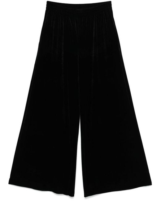 Norma Kamali Black Velour Trousers