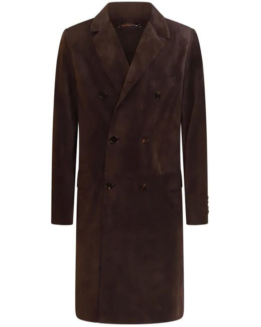 Dolce & Gabbana Brown Double-Breasted Coat for men