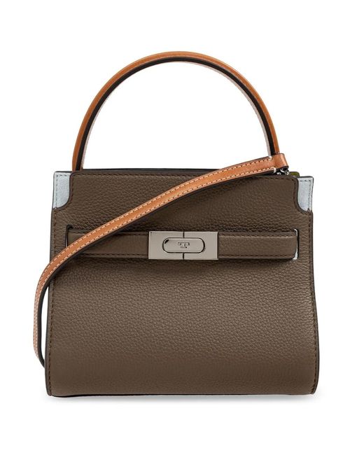 Tory Burch Brown Lee Radziwill Pebbled Leather Bag