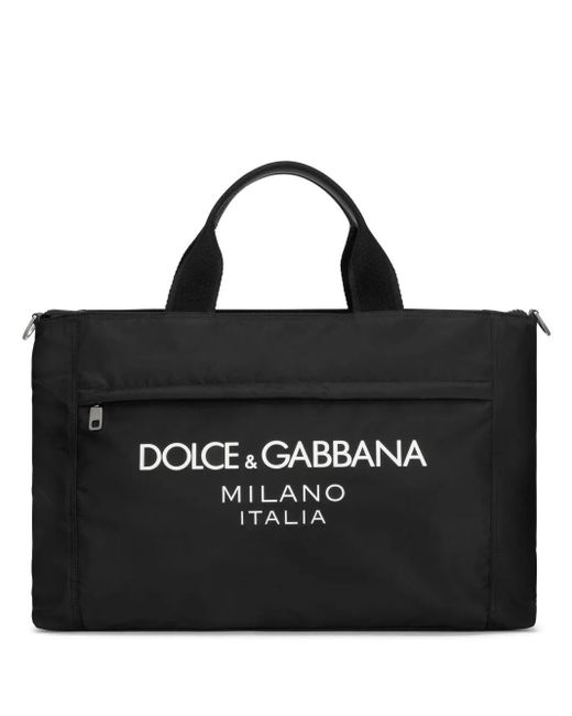Dolce & Gabbana Black Printed Tote Bag for men